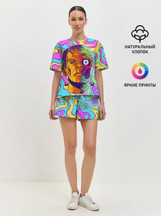 Женская пижама с шортами / Психоделический Франкенштейн