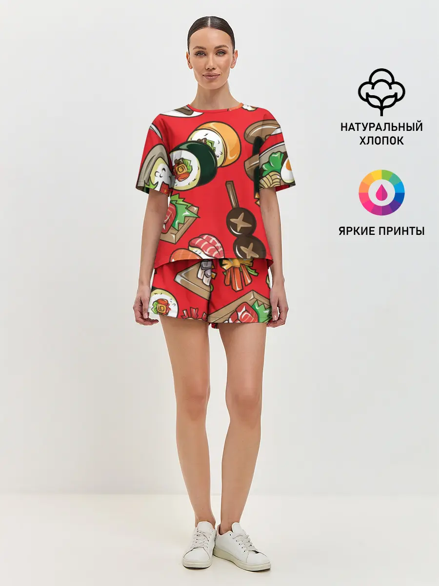 Женская пижама с шортами / Еда