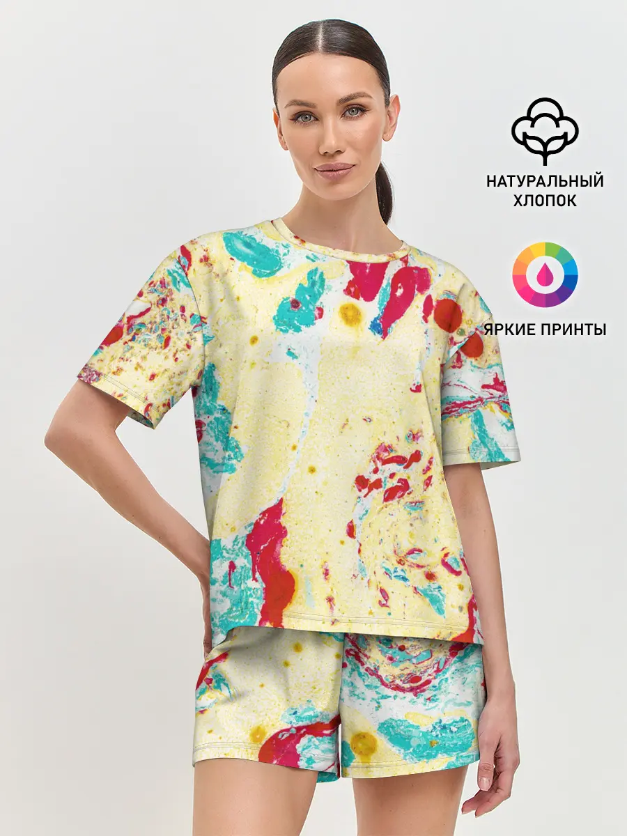 Женская пижама с шортами / Текстура