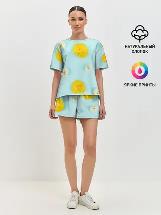 Женская пижама с шортами / Одуванчики / Dandelions