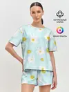 Женская пижама с шортами / Ромашки