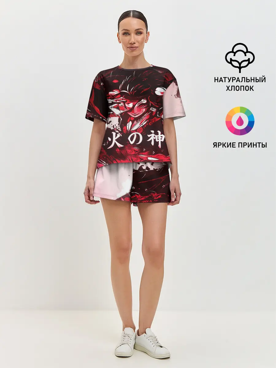 Женская пижама с шортами / КЛИНОК РАССЕКАЮЩИЙ ДЕМОНОВ