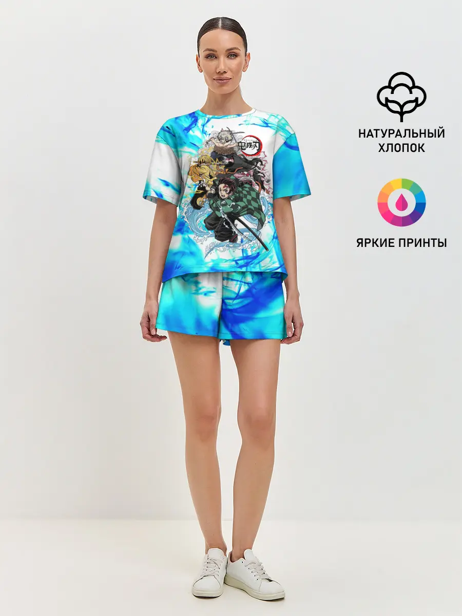 Женская пижама с шортами / КЛИНОК РАССЕКАЮЩИЙ ДЕМОНОВ