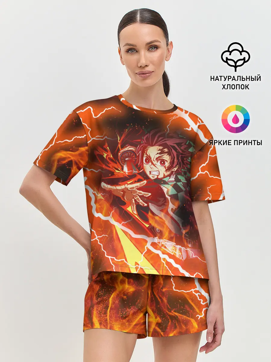 Женская пижама с шортами / КЛИНОК РАССЕКАЮЩИЙ ДЕМОНОВ