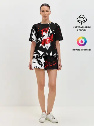 Женская пижама с шортами / Haikyu birds