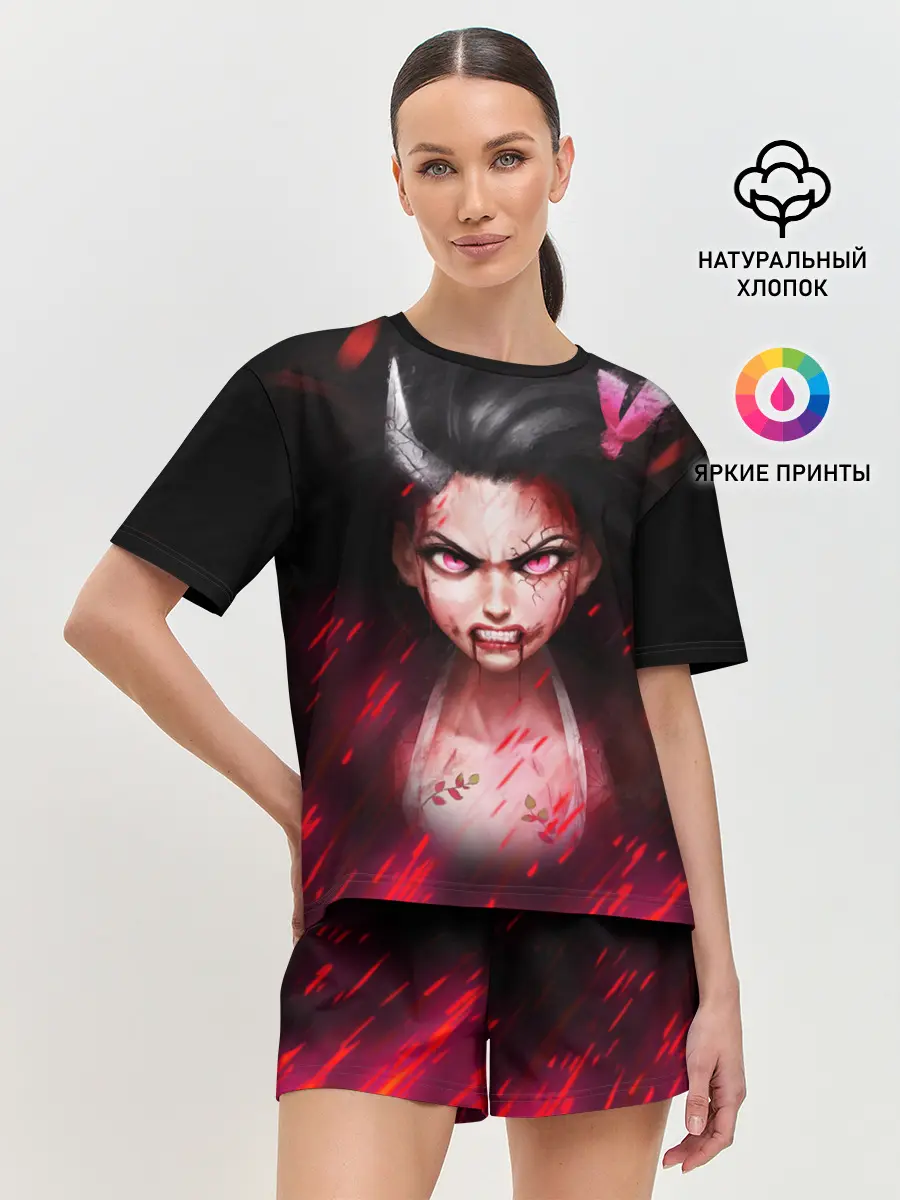 Женская пижама с шортами / Незуко демон