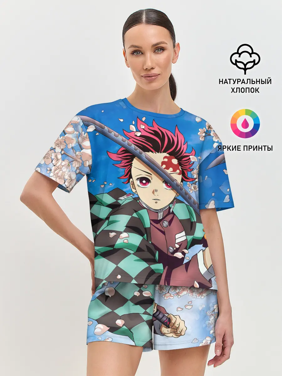 Женская пижама с шортами / КЛИНОК РАССЕКАЮЩИЙ ДЕМОНОВ