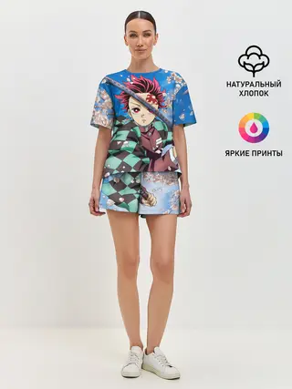 Женская пижама с шортами / КЛИНОК РАССЕКАЮЩИЙ ДЕМОНОВ