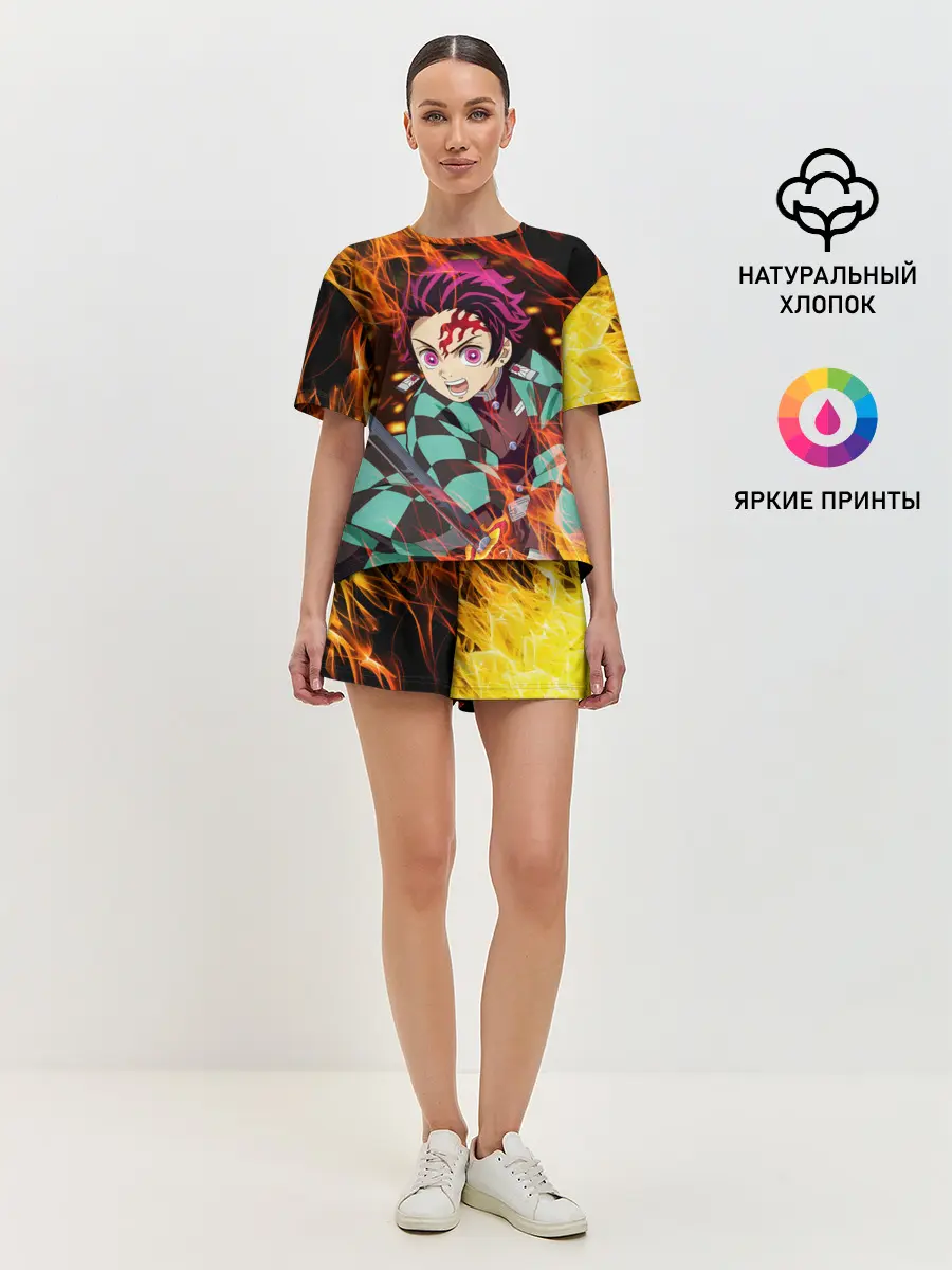 Женская пижама с шортами / КЛИНОК РАССЕКАЮЩИЙ ДЕМОНОВ