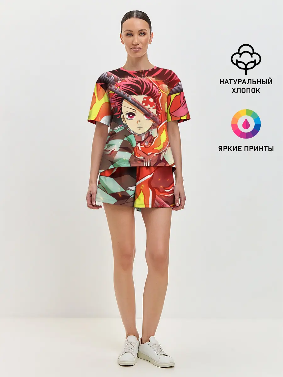 Женская пижама с шортами / КЛИНОК РАССЕКАЮЩИЙ ДЕМОНОВ