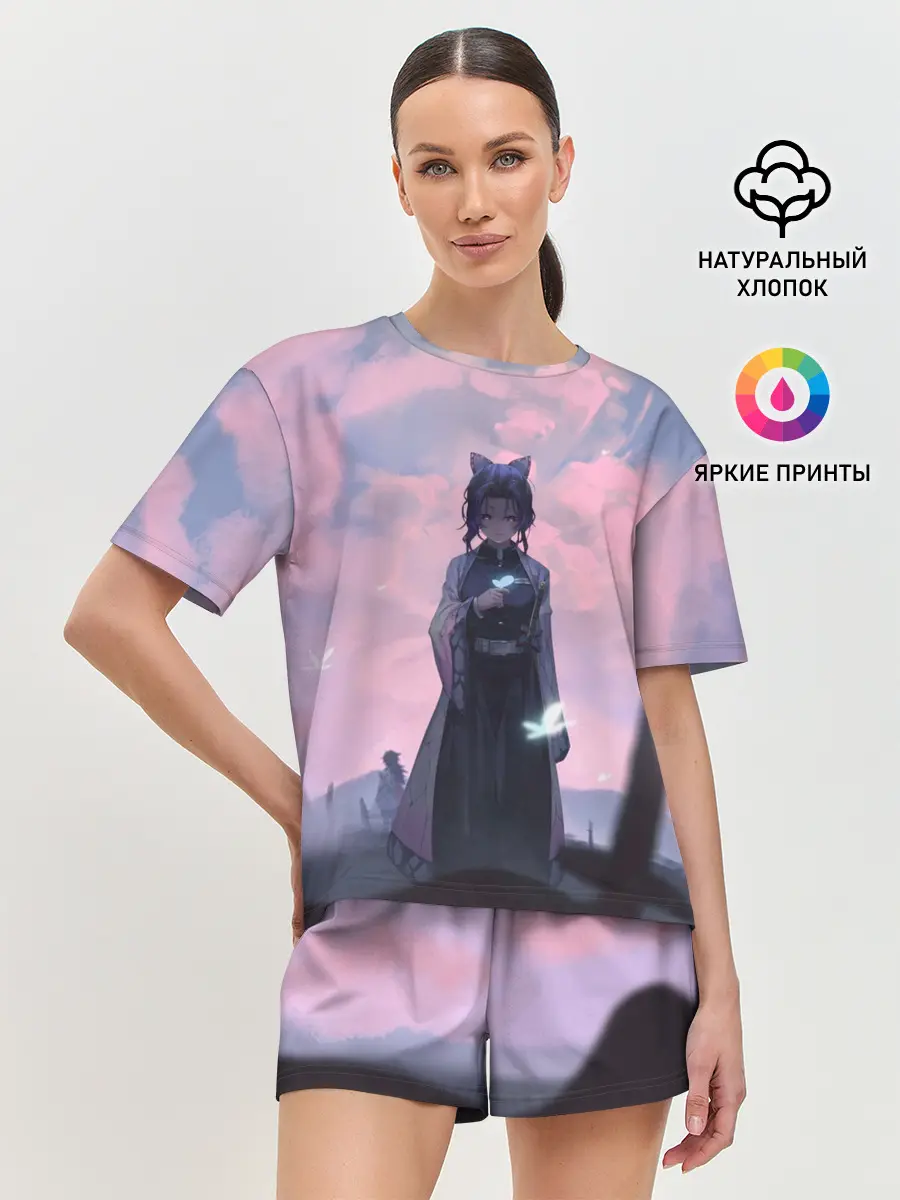 Женская пижама с шортами / КЛИНОК РАССЕКАЮЩИЙ ДЕМОНОВ