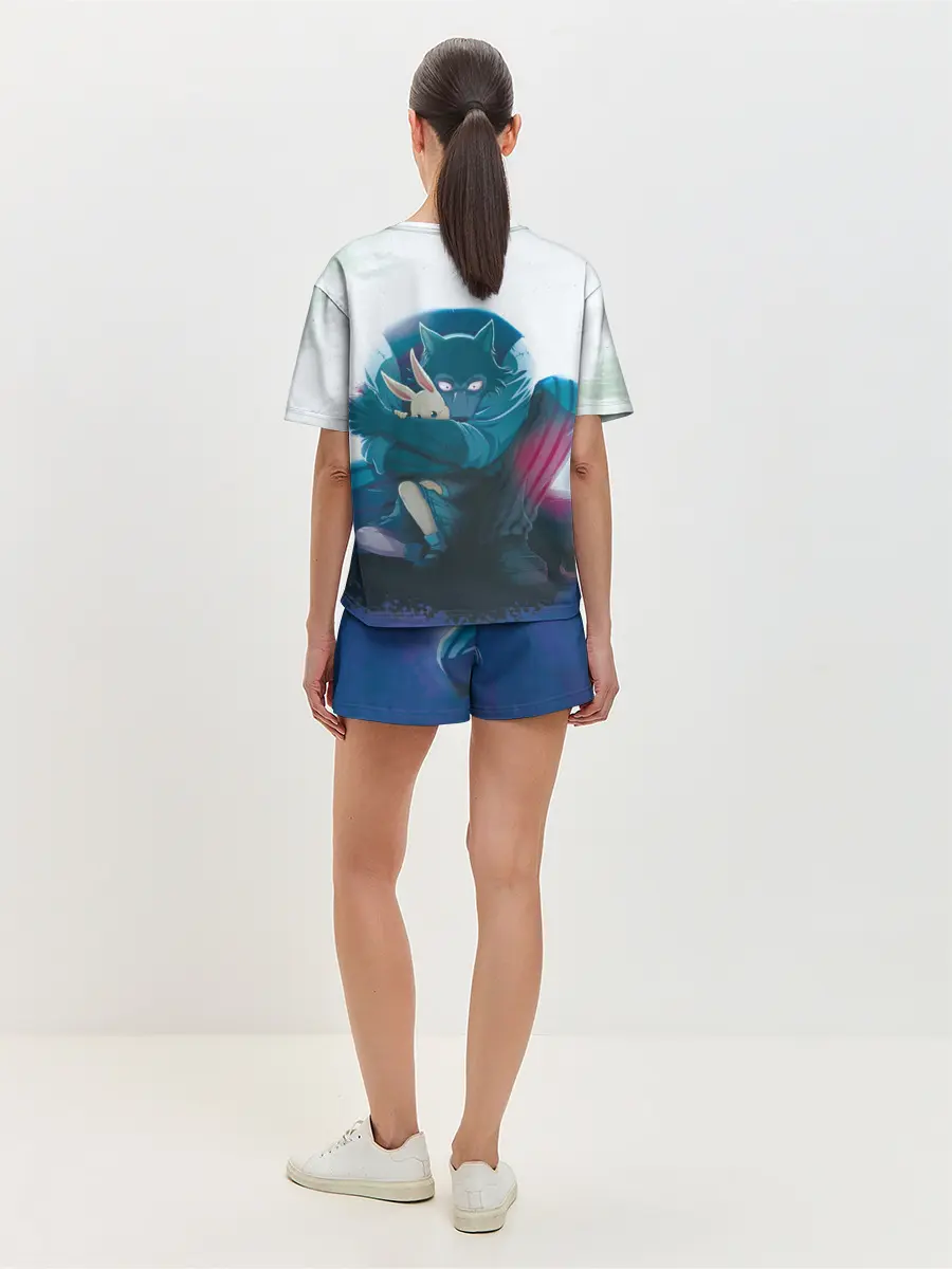 Женская пижама с шортами / Легоси Хару крупный принт