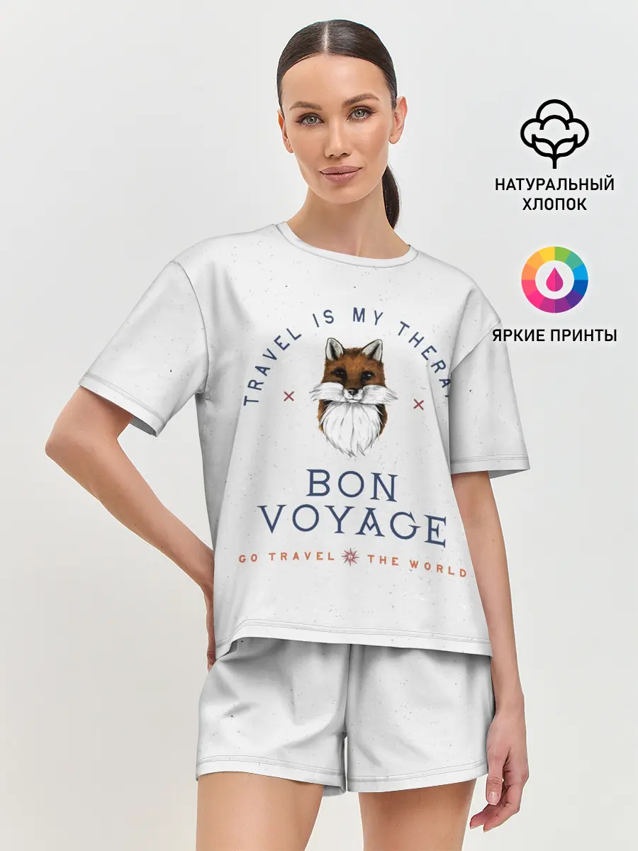 Женская пижама с шортами / Fox traveler