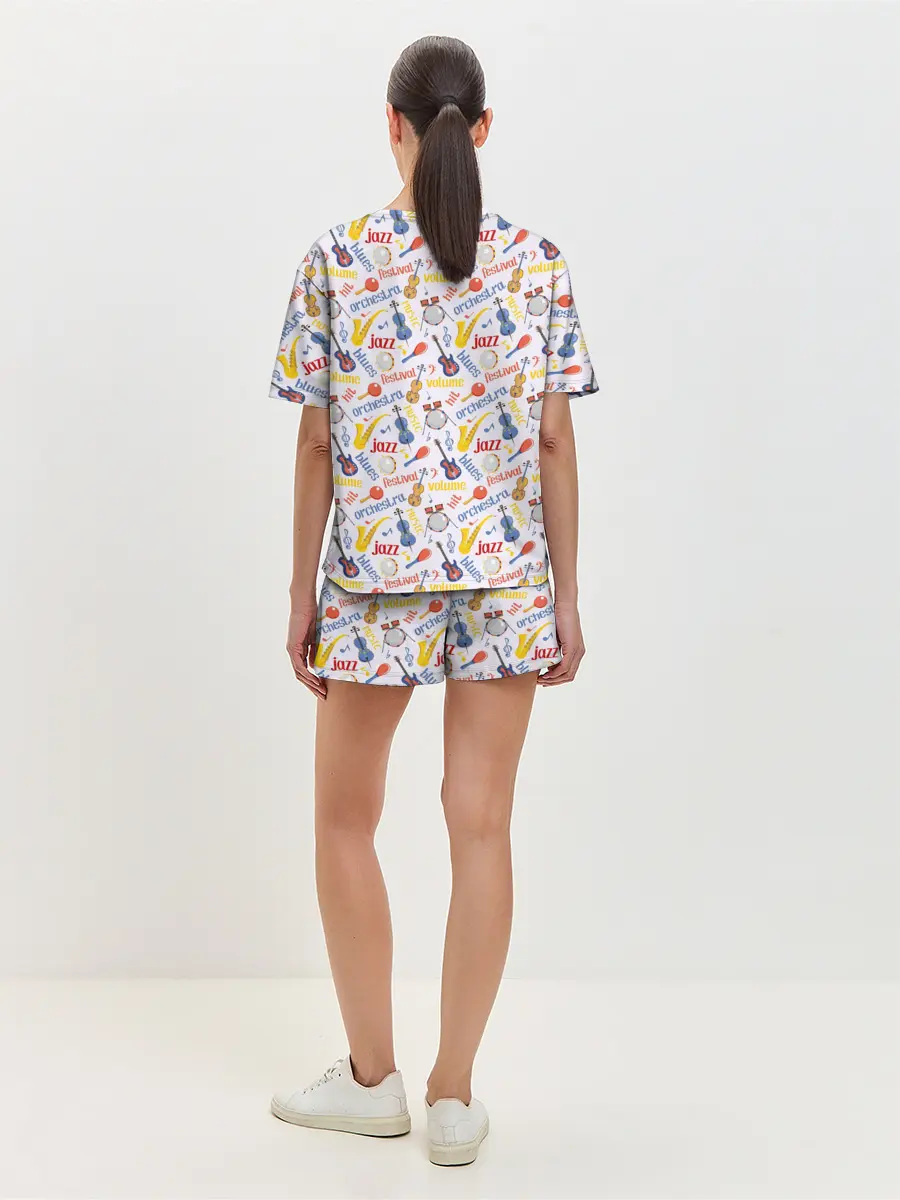 Женская пижама с шортами / Музыка