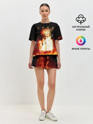 Женская пижама с шортами / Огненый Канеки Кен