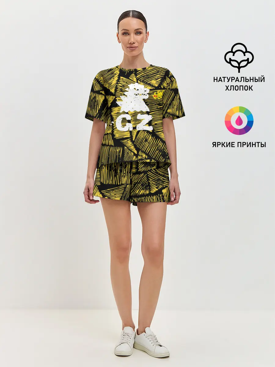 Женская пижама с шортами / годзилла