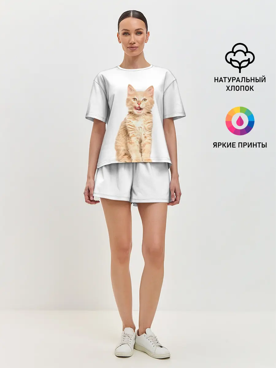 Женская пижама с шортами / Кошечка