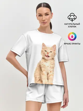 Женская пижама с шортами / Кошечка