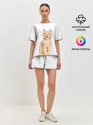Женская пижама с шортами / Кошечка