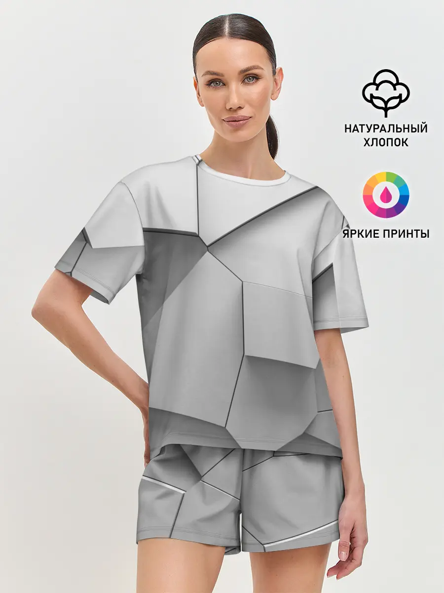 Женская пижама с шортами / Осколки плитки