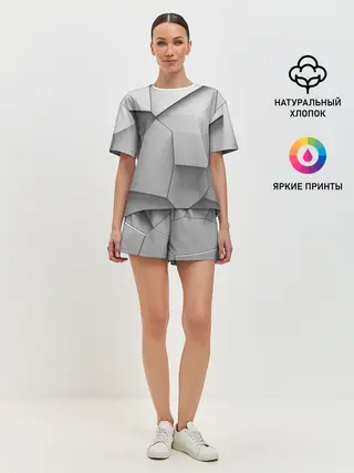 Женская пижама с шортами / Осколки плитки
