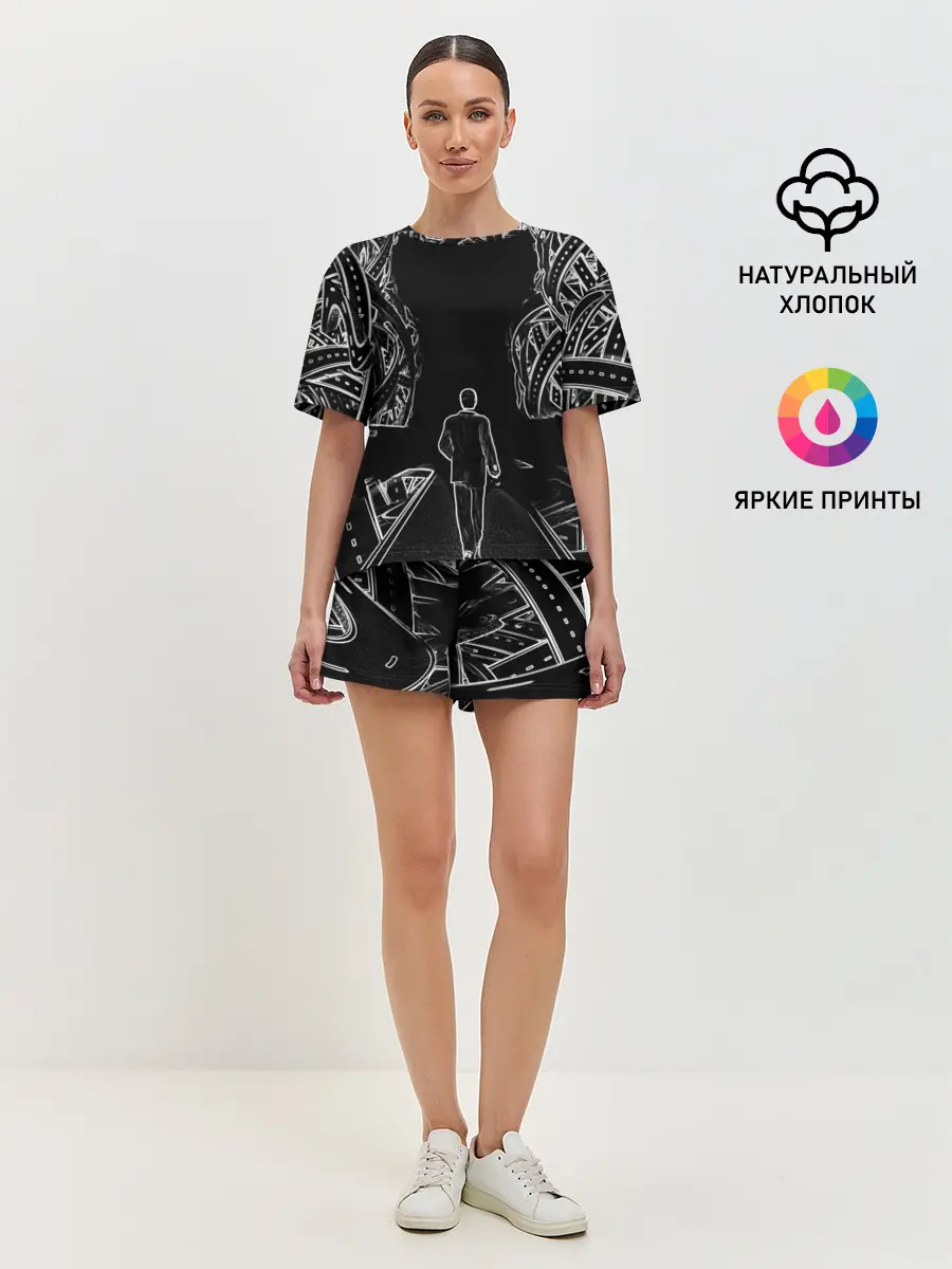 Женская пижама с шортами / Дорога в некуда