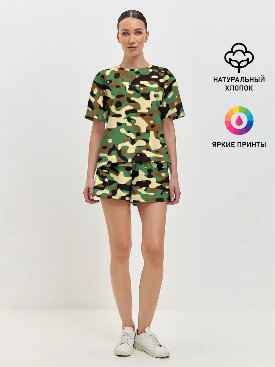 Женская пижама с шортами / Камуфляж