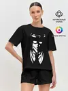 Женская пижама с шортами / Черно-белый Алукард