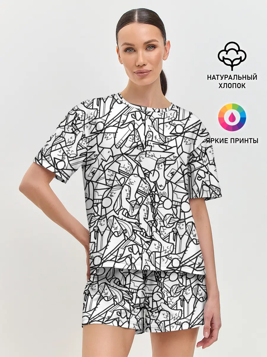 Женская пижама с шортами / Масса людей