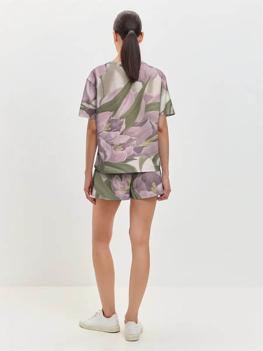 Женская пижама с шортами / Сахарный розовый