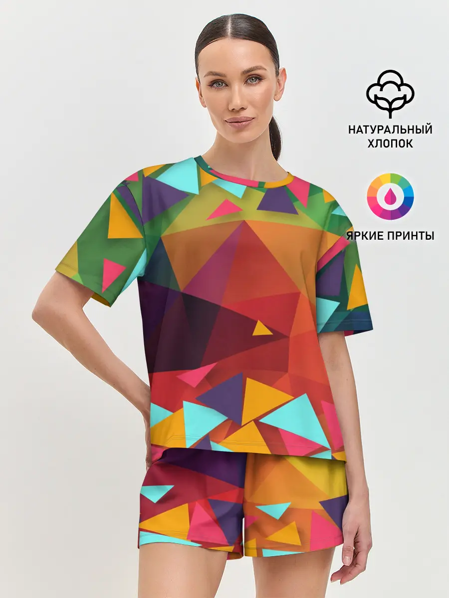 Женская пижама с шортами / Геометрическая Абстракция