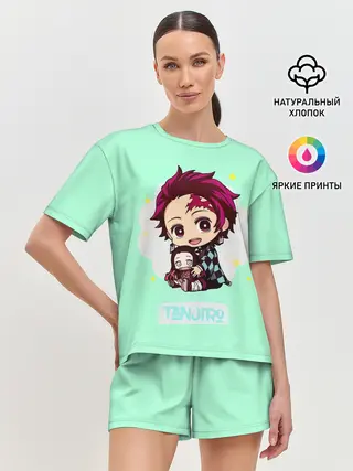 Женская пижама с шортами / Танджиро Клинок, рассекающий демонов