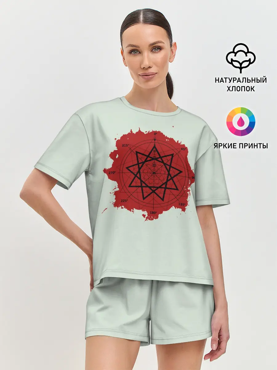Женская пижама с шортами / Пентаграмма Slipknot