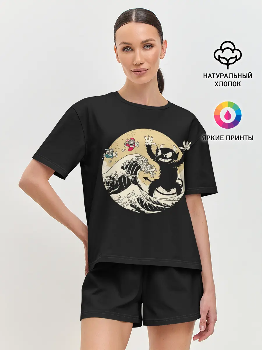 Женская пижама с шортами / CUPHEAD | RETRO WAVE