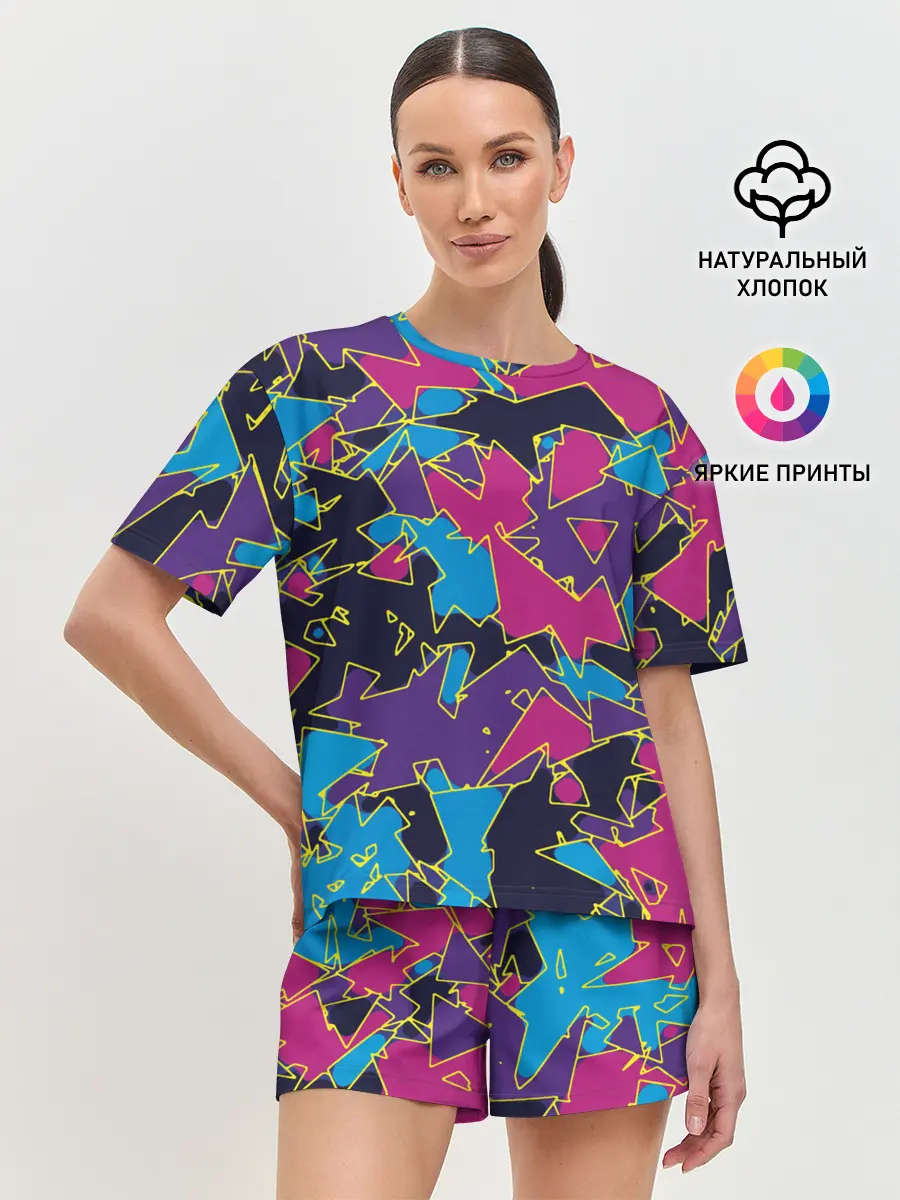Женская пижама с шортами / Геометрическая абстракция