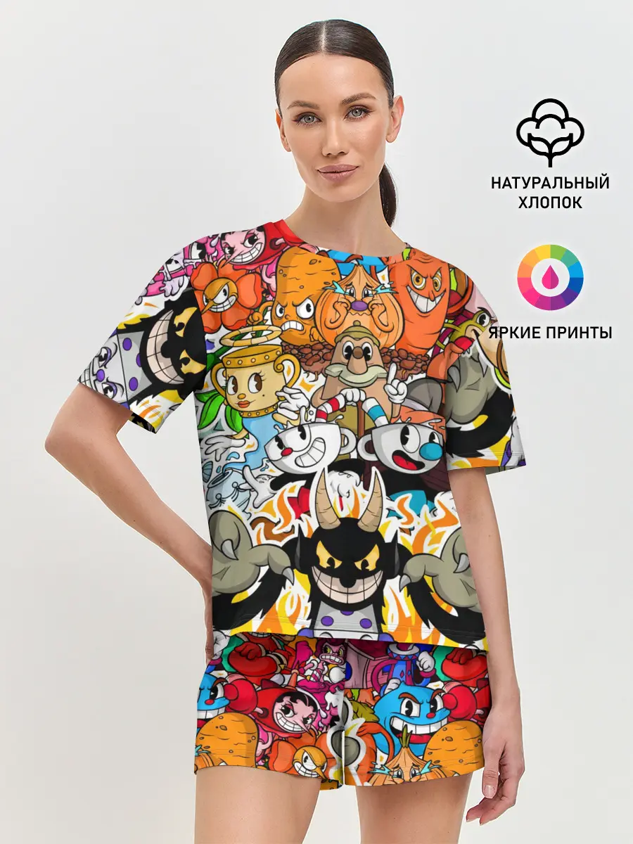 Женская пижама с шортами / CUPHEAD