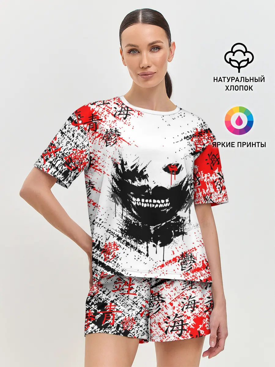 Женская пижама с шортами / Силует Токийского Гуля