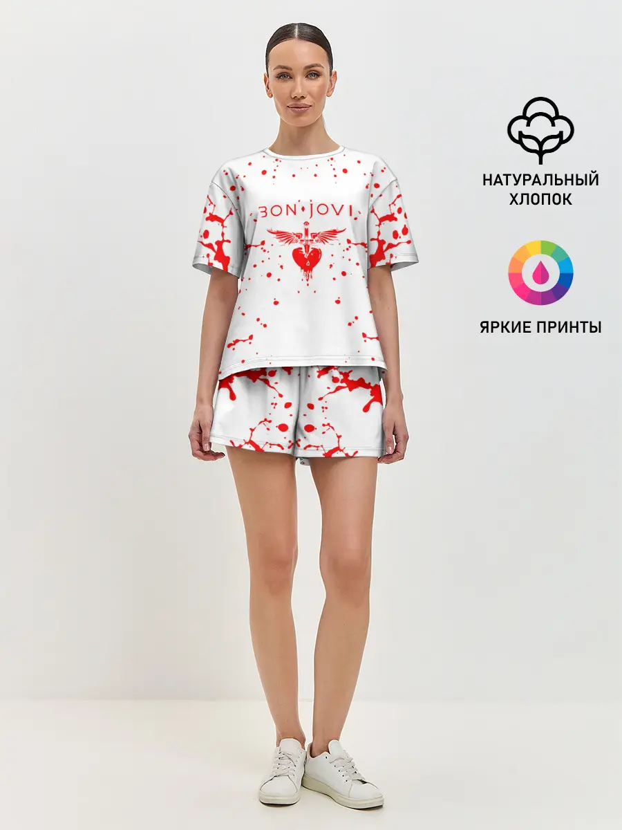 Женская пижама с шортами / bon jovi