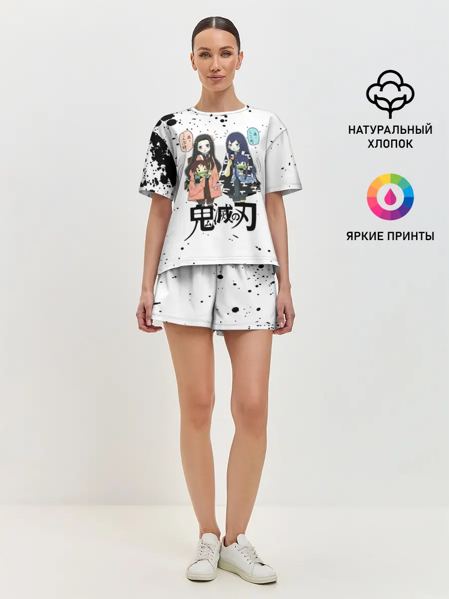 Женская пижама с шортами / Клинок, рассекающий демонов