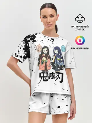 Женская пижама с шортами / Клинок, рассекающий демонов