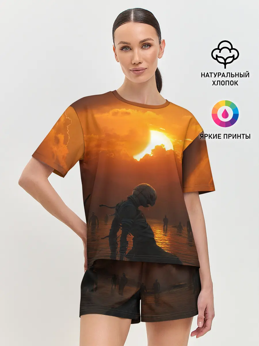 Женская пижама с шортами / Берсерк закат