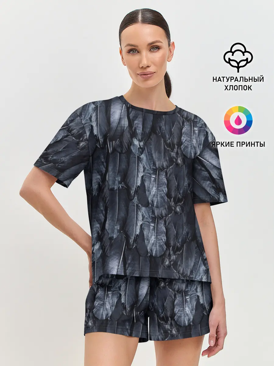 Женская пижама с шортами / Черный Ворон