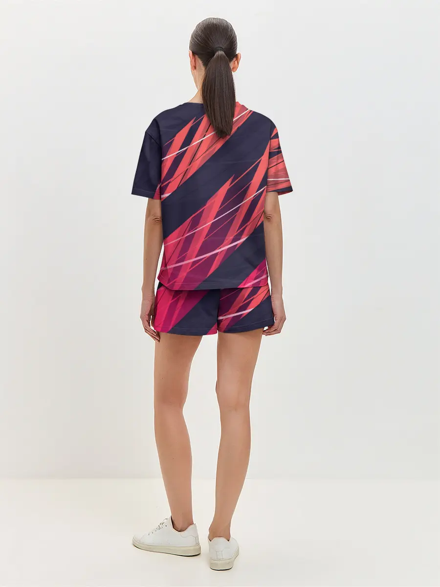 Женская пижама с шортами / Абстракция ,,Холодный Огонь