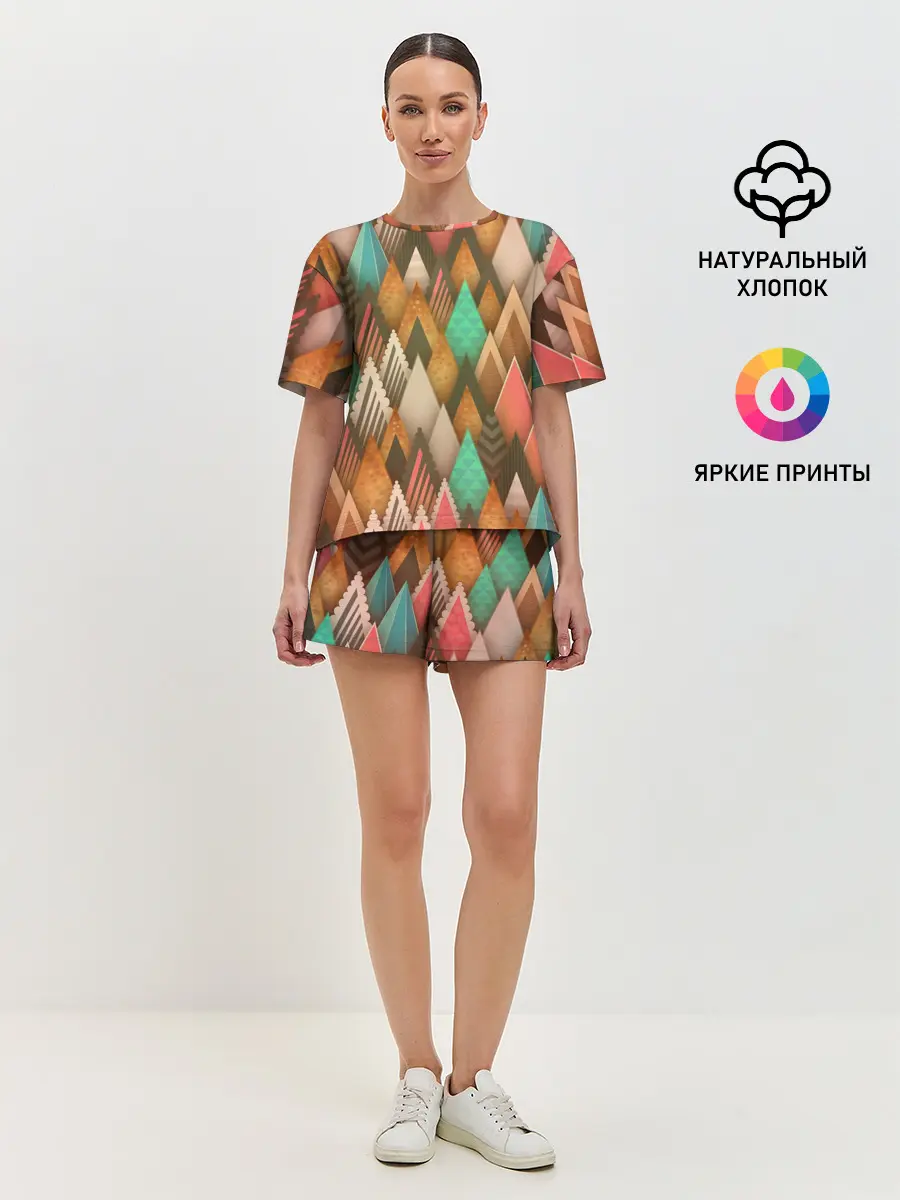 Женская пижама с шортами / Острые пики