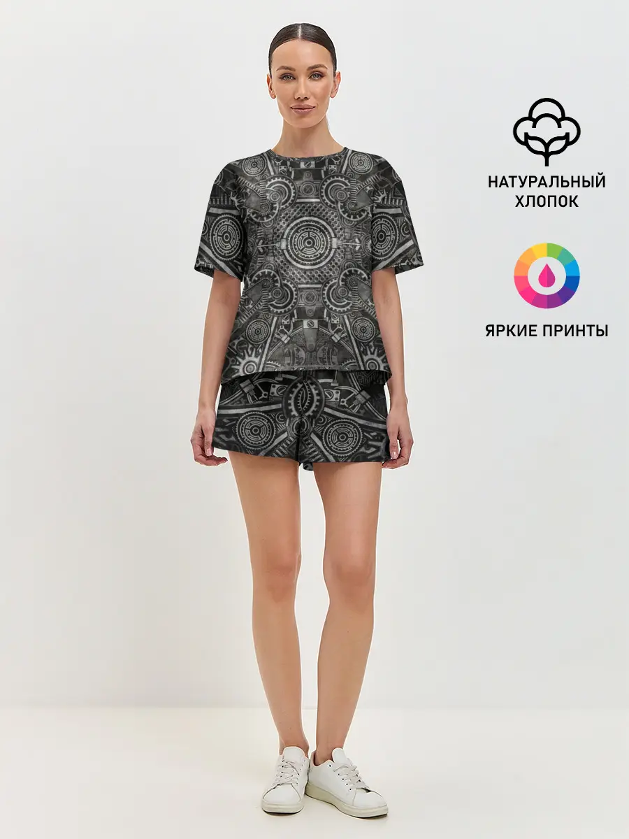 Женская пижама с шортами / Стимпанк Механизм