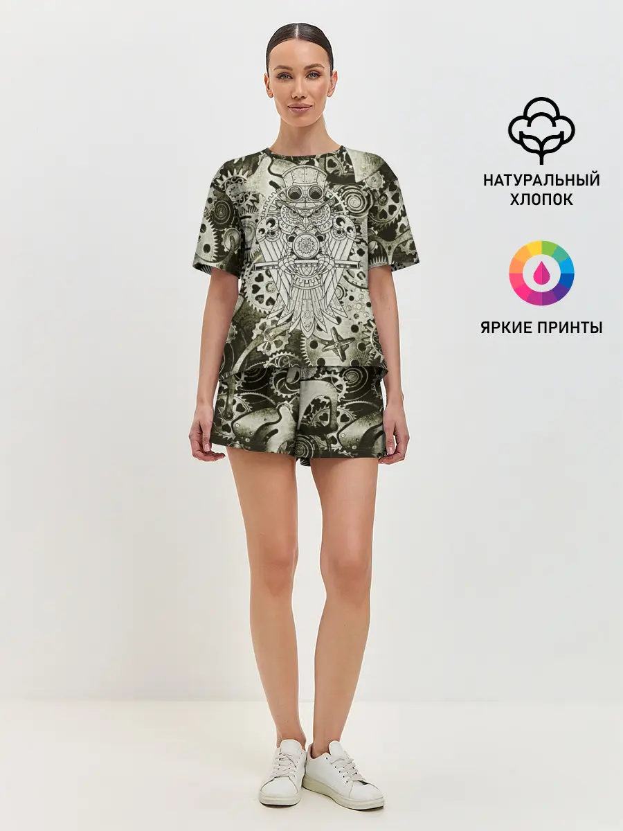 Женская пижама с шортами / Стимпанк Сова