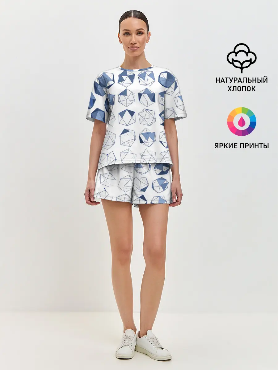 Женская пижама с шортами / Геометрические фигуры