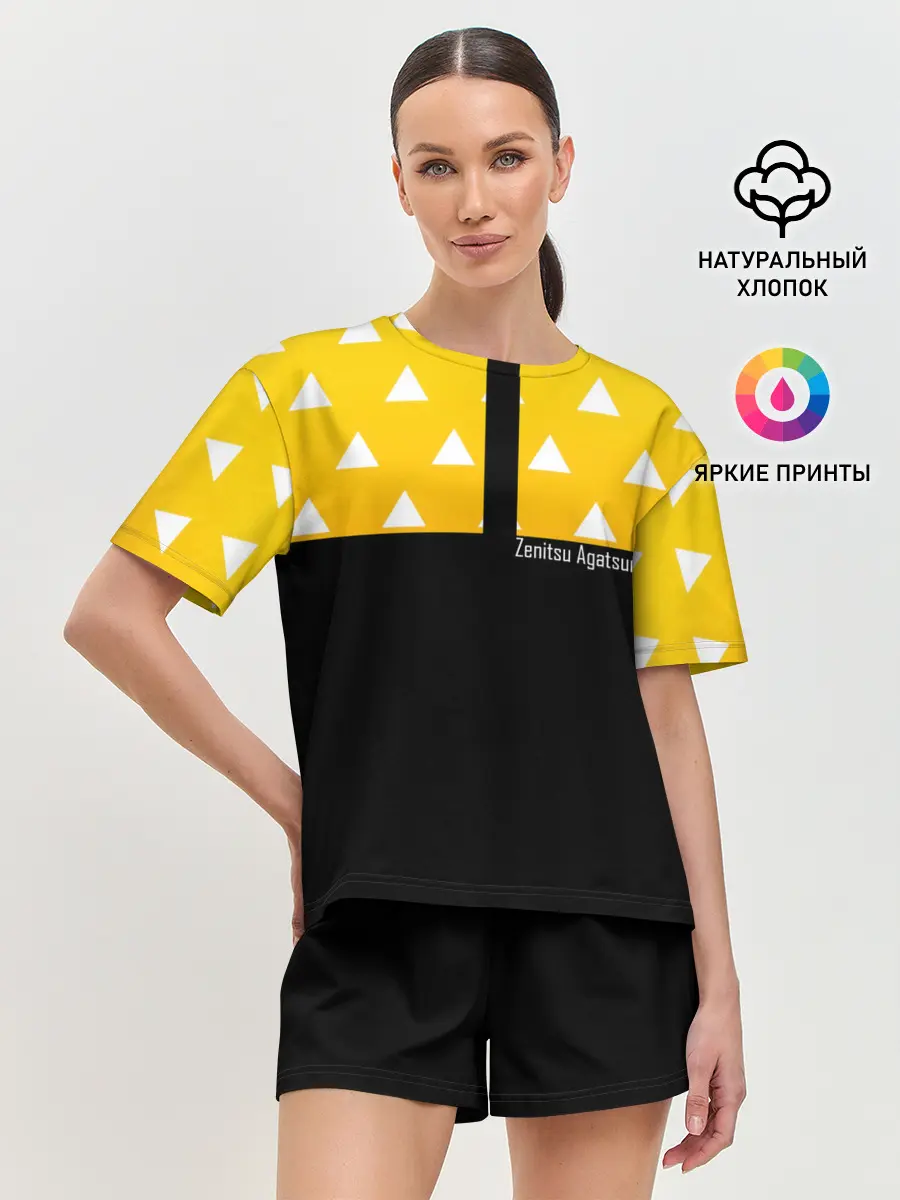 Женская пижама с шортами / Zenitsu Agatsuma Kimetsu no Yaiba