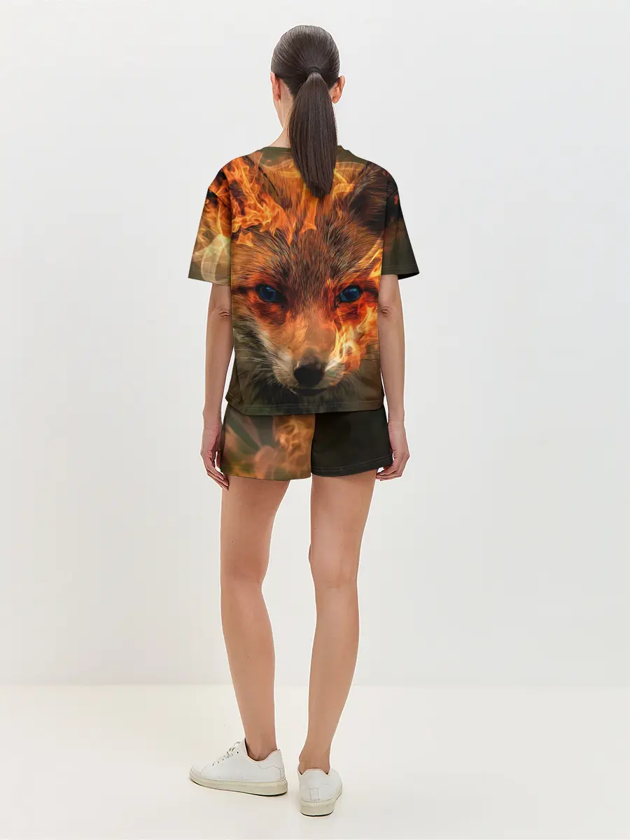 Женская пижама с шортами / Огненная лиса