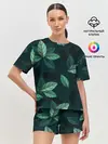 Женская пижама с шортами / Текстура Листья